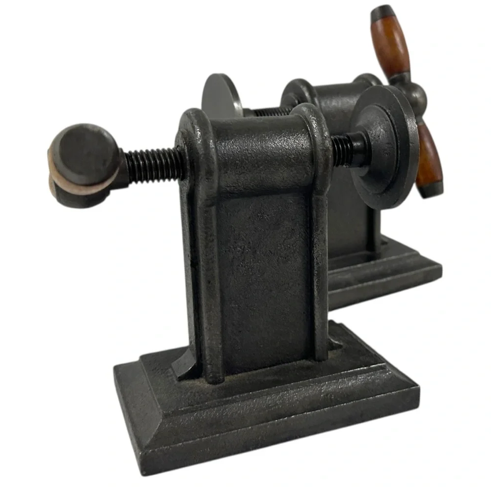 Restoration Hardware Pair Of Cast Iron Vise Screws Industrial Bookends